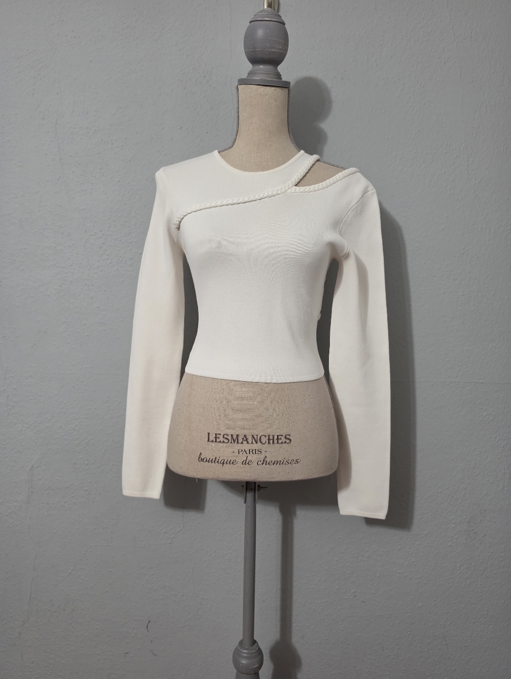 Aje Cannes Braided Cut Out Knit Top Small